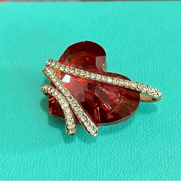 Swarovski Crystal-Wrapped Ruby Heart Pendant for Necklace - Picture 4 of 6